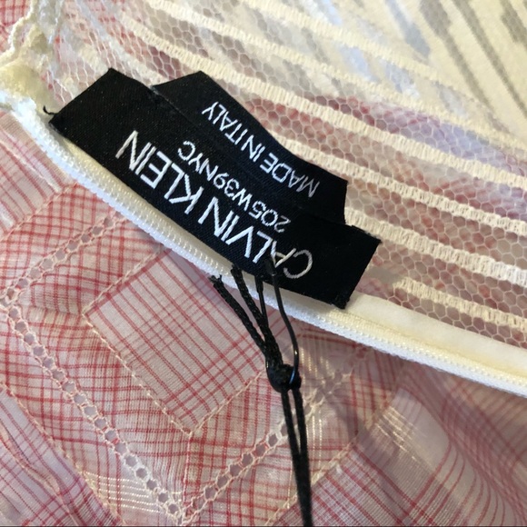 Calvin Klein check print silk gown - Picture 10 of 11